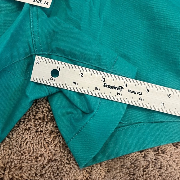 NWT New 14 D. Jeans twill high waist shorts blue teal turquoise - Picture 8 of 11